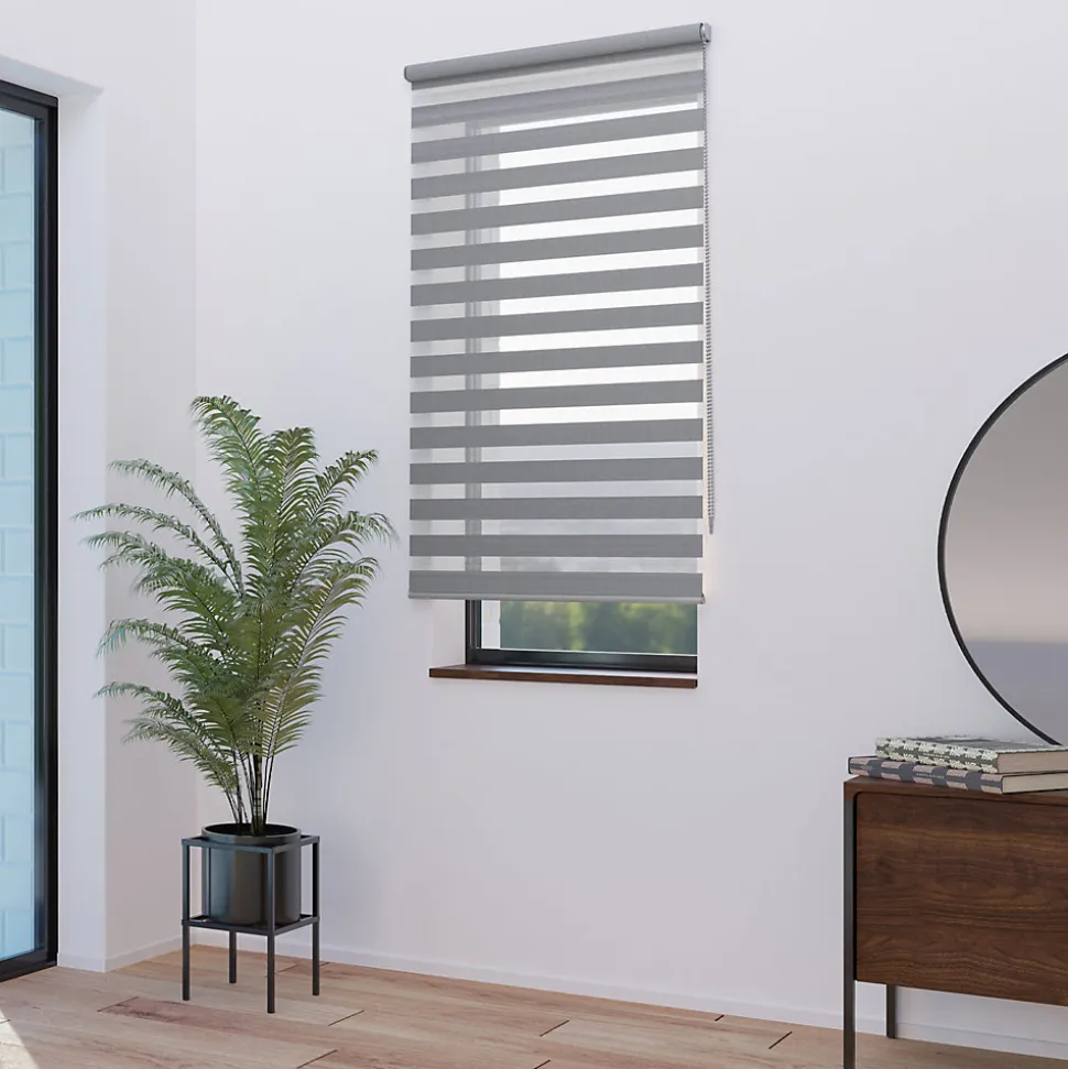 Store enrouleur jour / nuit gris l.70 x H.250cm Madeco