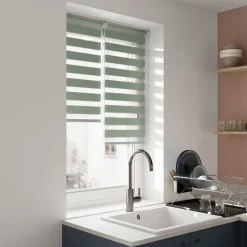 Store enrouleur jour / nuit sans perçage Elin 2 vert céladon l.40 x H.140cm Goodhome