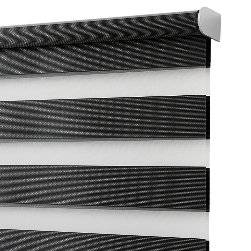 Store enrouleur jour / nuit sans perçage Keston noir l.80 x H.180cm Goodhome