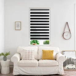 Store enrouleur jour / nuit sans perçage Keston noir l.80 x H.180cm Goodhome
