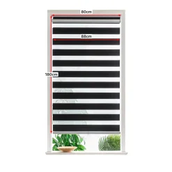 Store enrouleur jour / nuit sans perçage Keston noir l.80 x H.180cm Goodhome