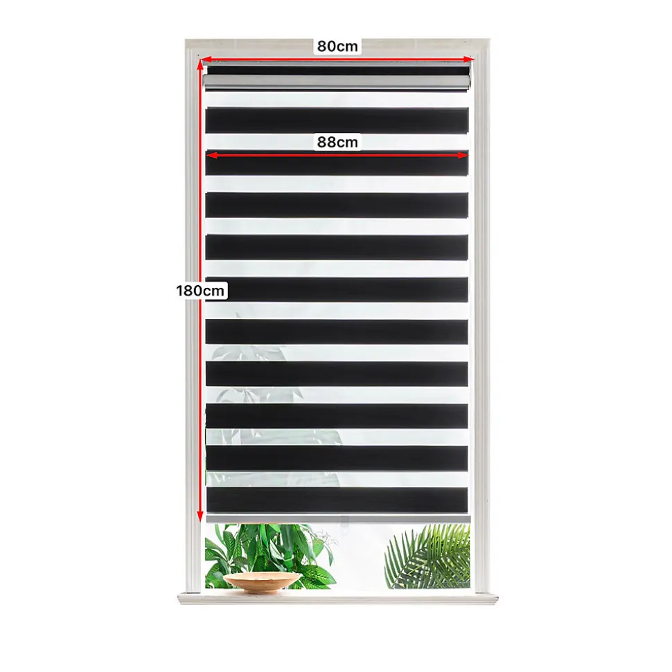Store enrouleur jour / nuit sans perçage Keston noir l.80 x H.180cm Goodhome