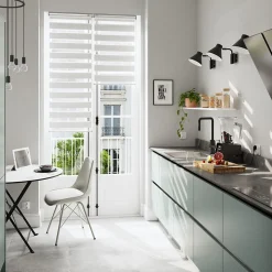 Store enrouleur jour / nuit sans perçage Brize blanc chiné l.60 x H.240cm Goodhome