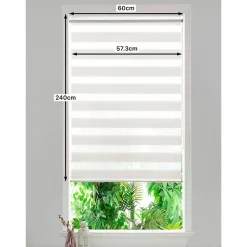 Store enrouleur jour / nuit sans perçage Brize blanc chiné l.60 x H.240cm Goodhome