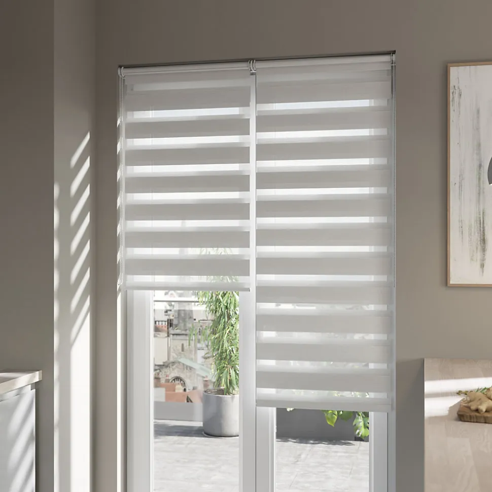 Store enrouleur jour / nuit sans perçage Elin 2 blanc cassé l.90 x H.240cm Goodhome