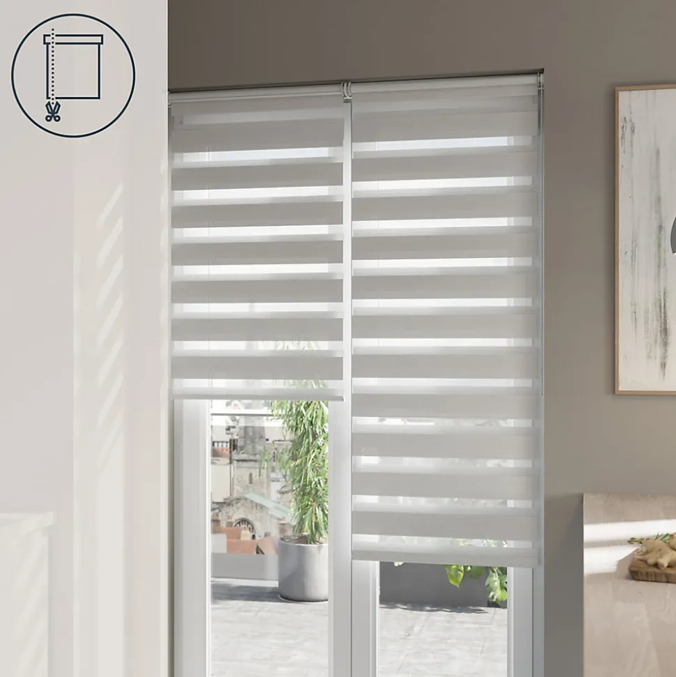 Store enrouleur jour / nuit sans perçage Elin 2 blanc cassé l.90 x H.240cm Goodhome