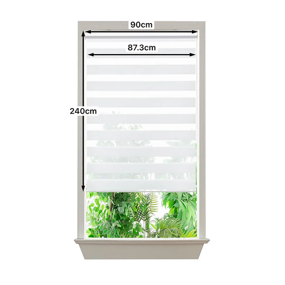 Store enrouleur jour / nuit sans perçage Elin 2 blanc cassé l.90 x H.240cm Goodhome