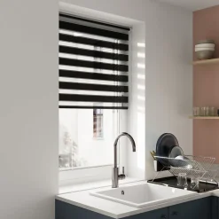Store enrouleur jour / nuit sans perçage Elin 2 noir l.90 x H.180cm Goodhome