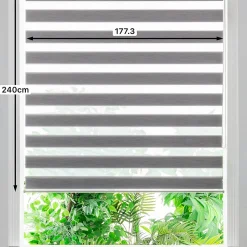 Store enrouleur jour / nuit sans perçage Brize gris chiné l.180 x H.240cm Goodhome