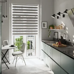 Store enrouleur jour / nuit sans perçage Brize gris chiné l.180 x H.240cm Goodhome