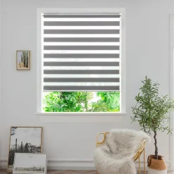 Store enrouleur jour / nuit sans perçage Brize gris chiné l.180 x H.240cm Goodhome