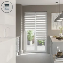 Store enrouleur jour / nuit sans perçage Elin 2 blanc cassé l.75 x H.240cm Goodhome