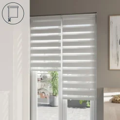 Store enrouleur jour / nuit sans perçage Elin 2 blanc cassé l.75 x H.240cm Goodhome