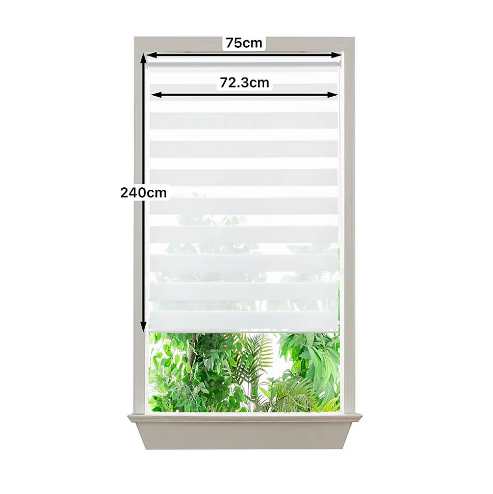 Store enrouleur jour / nuit sans perçage Elin 2 blanc cassé l.75 x H.240cm Goodhome