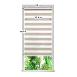 Store enrouleur jour / nuit sans perçage Elin 2 gris perle l.55 x H.180cm Goodhome