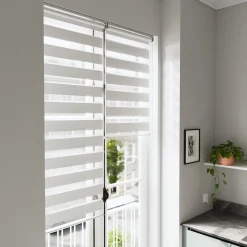Store enrouleur jour / nuit sans perçage Brize blanc chiné l.75 x H.240cm Goodhome