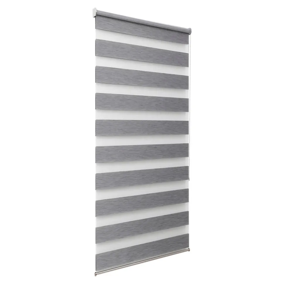 Store enrouleur jour / nuit sans perçage Brize gris chiné l.90 x H.240cm Goodhome