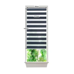 Store enrouleur jour / nuit sans perçage Elin 2 bleu l.40 x H.140cm Goodhome