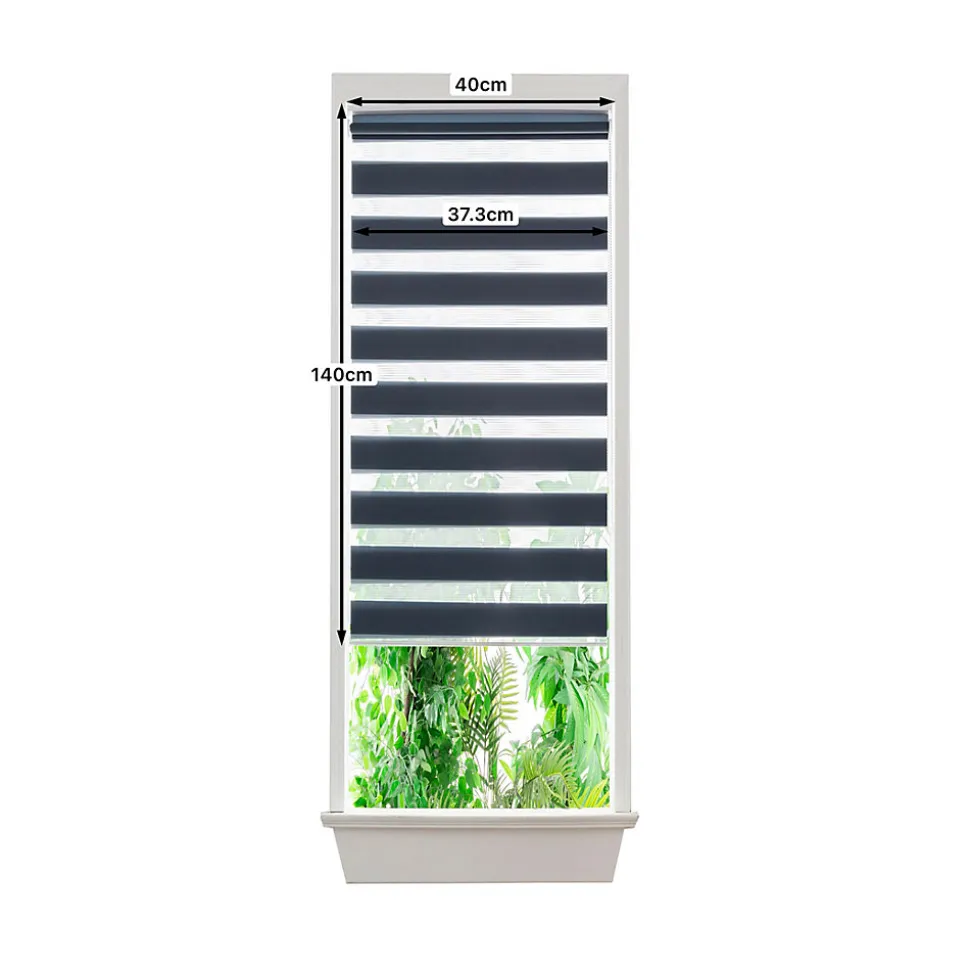 Store enrouleur jour / nuit sans perçage Elin 2 bleu l.40 x H.140cm Goodhome