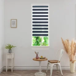 Store enrouleur jour / nuit sans perçage Elin 2 bleu l.40 x H.140cm Goodhome