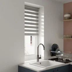 Store enrouleur jour / nuit sans perçage Elin 2 gris béton l.55 x H.180cm Goodhome