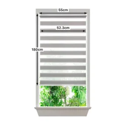 Store enrouleur jour / nuit sans perçage Elin 2 gris béton l.55 x H.180cm Goodhome