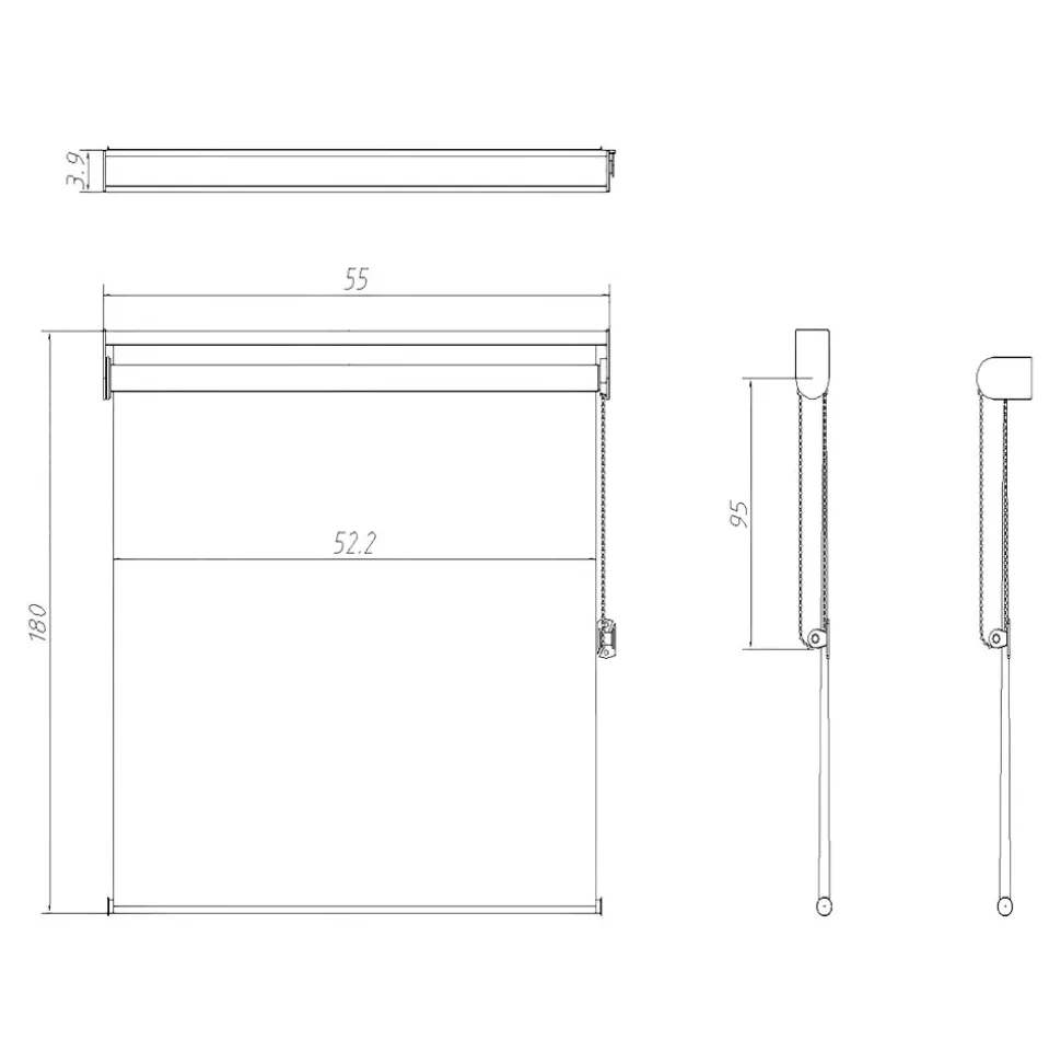 Store enrouleur jour / nuit sans perçage Elin 2 gris béton l.55 x H.180cm Goodhome