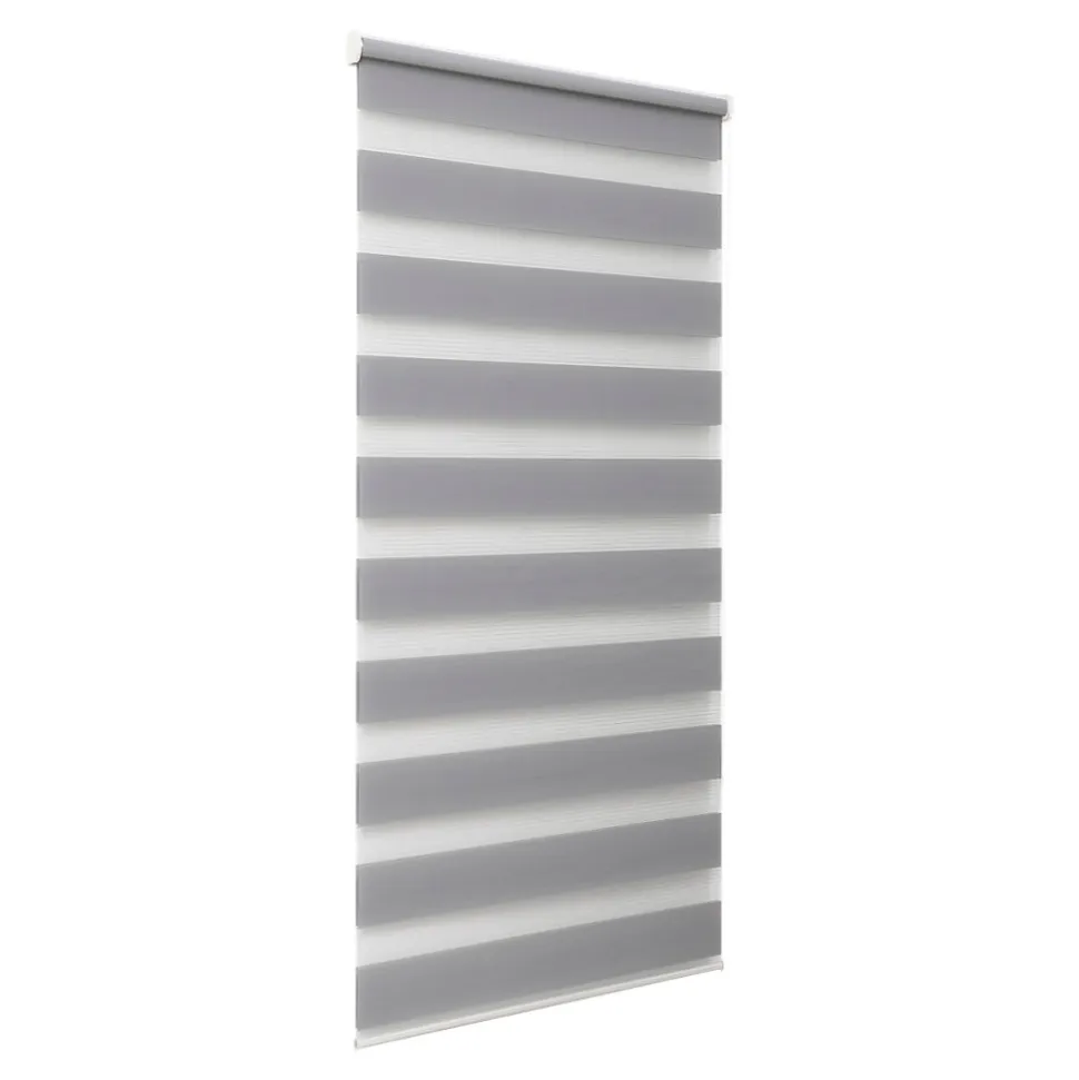Store enrouleur jour / nuit sans perçage Elin 2 gris béton l.55 x H.180cm Goodhome