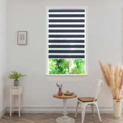 Store enrouleur jour / nuit sans perçage Elin 2 bleu l.80 x H.180cm Goodhome