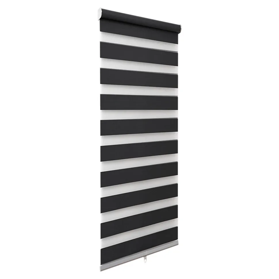 Store enrouleur jour / nuit sans perçage Keston noir l.45 x H.140cm Goodhome
