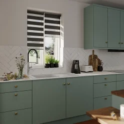 Store enrouleur jour / nuit sans perçage Keston noir l.45 x H.140cm Goodhome