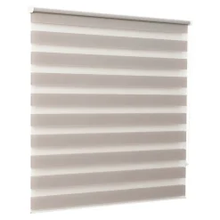 Store enrouleur jour / nuit sans perçage Elin 2 gris perle l.180 x H.240cm Goodhome