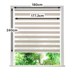 Store enrouleur jour / nuit sans perçage Elin 2 gris perle l.180 x H.240cm Goodhome