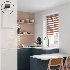 Store enrouleur jour / nuit sans perçage Elin 2 terracotta l.45 x H.140cm Goodhome