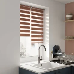 Store enrouleur jour / nuit sans perçage Elin 2 terracotta l.45 x H.140cm Goodhome