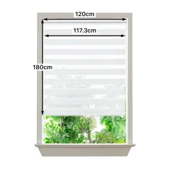 Store enrouleur jour / nuit sans perçage Elin 2 blanc cassé l.120 x H.180cm Goodhome