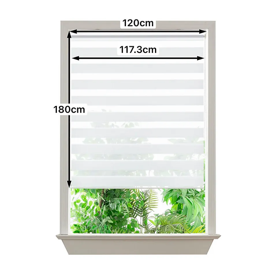 Store enrouleur jour / nuit sans perçage Elin 2 blanc cassé l.120 x H.180cm Goodhome