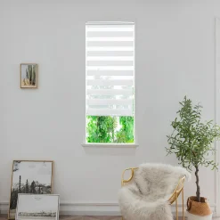 Store enrouleur jour / nuit sans perçage blanc l.45 x H.140cm