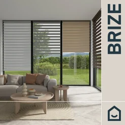 Store enrouleur jour / nuit sans perçage Brize blanc chiné l.180 x H.240cm Goodhome