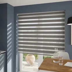 Store enrouleur jour / nuit sans perçage Elin 2 gris béton l.180 x H.240cm Goodhome