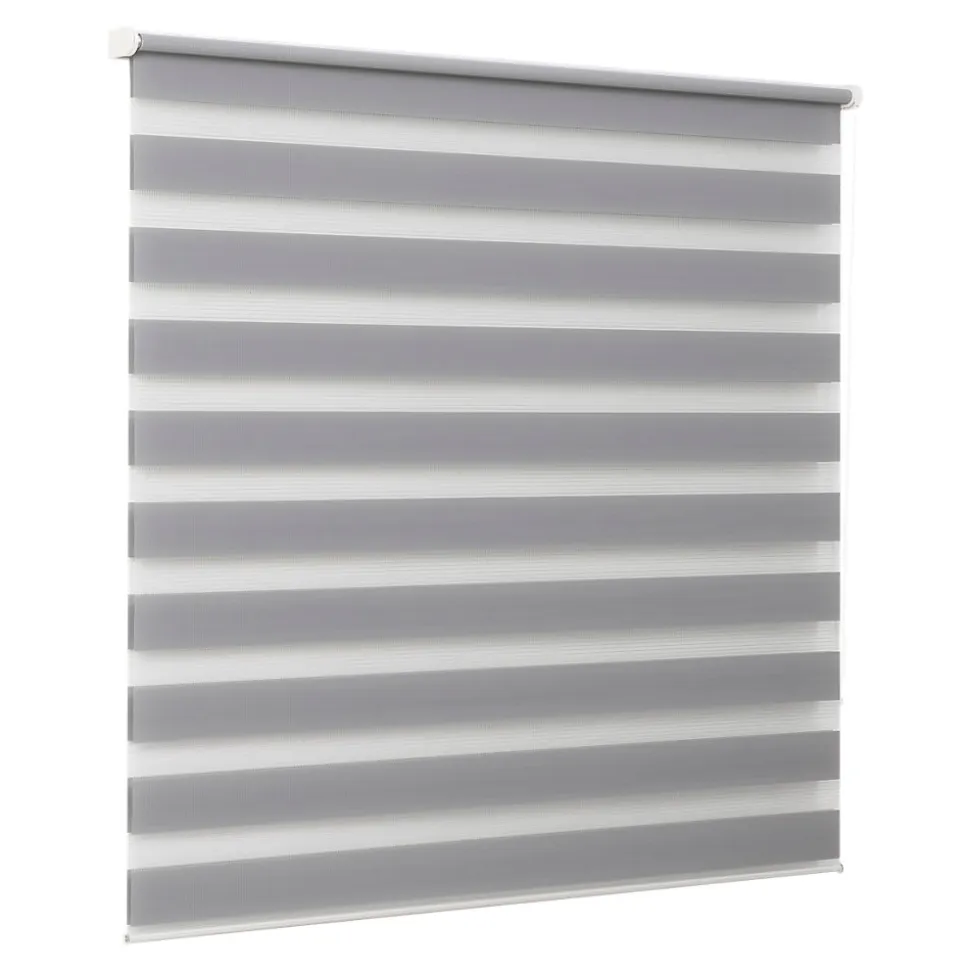 Store enrouleur jour / nuit sans perçage Elin 2 gris béton l.180 x H.240cm Goodhome