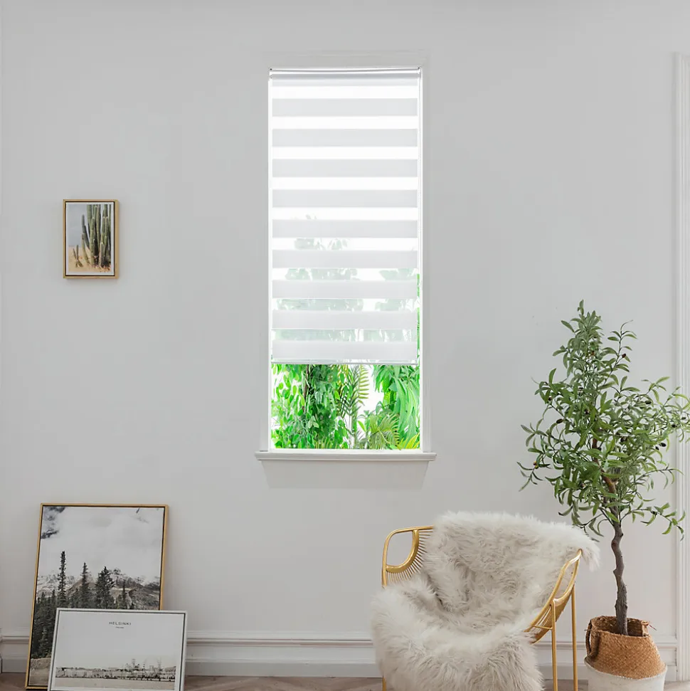 Store enrouleur jour / nuit sans perçage blanc l.40 x H.140cm