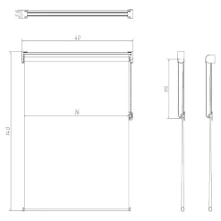 Store enrouleur jour / nuit sans perçage blanc l.40 x H.140cm