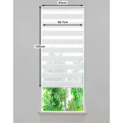 Store enrouleur jour / nuit sans perçage blanc l.40 x H.140cm