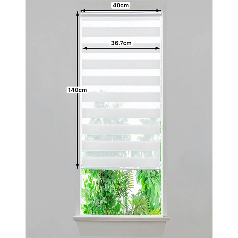 Store enrouleur jour / nuit sans perçage blanc l.40 x H.140cm