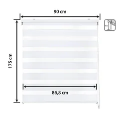 Store enrouleur jour et nuit - Easydeco - Blanc - 90 x 175 cm