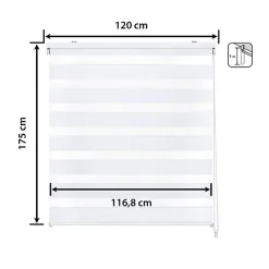 Store enrouleur jour et nuit - Easydeco - Blanc - 120 x 175 cm