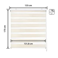 Store enrouleur jour et nuit - Easydeco - Lin - 135 x 175 cm