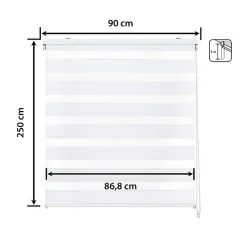 Store enrouleur jour et nuit - Easydeco - Blanc - 90 x 250 cm