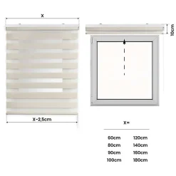 Store Enrouleur Jour Nuit Drop double tissage Lin 140 x 180 cm
